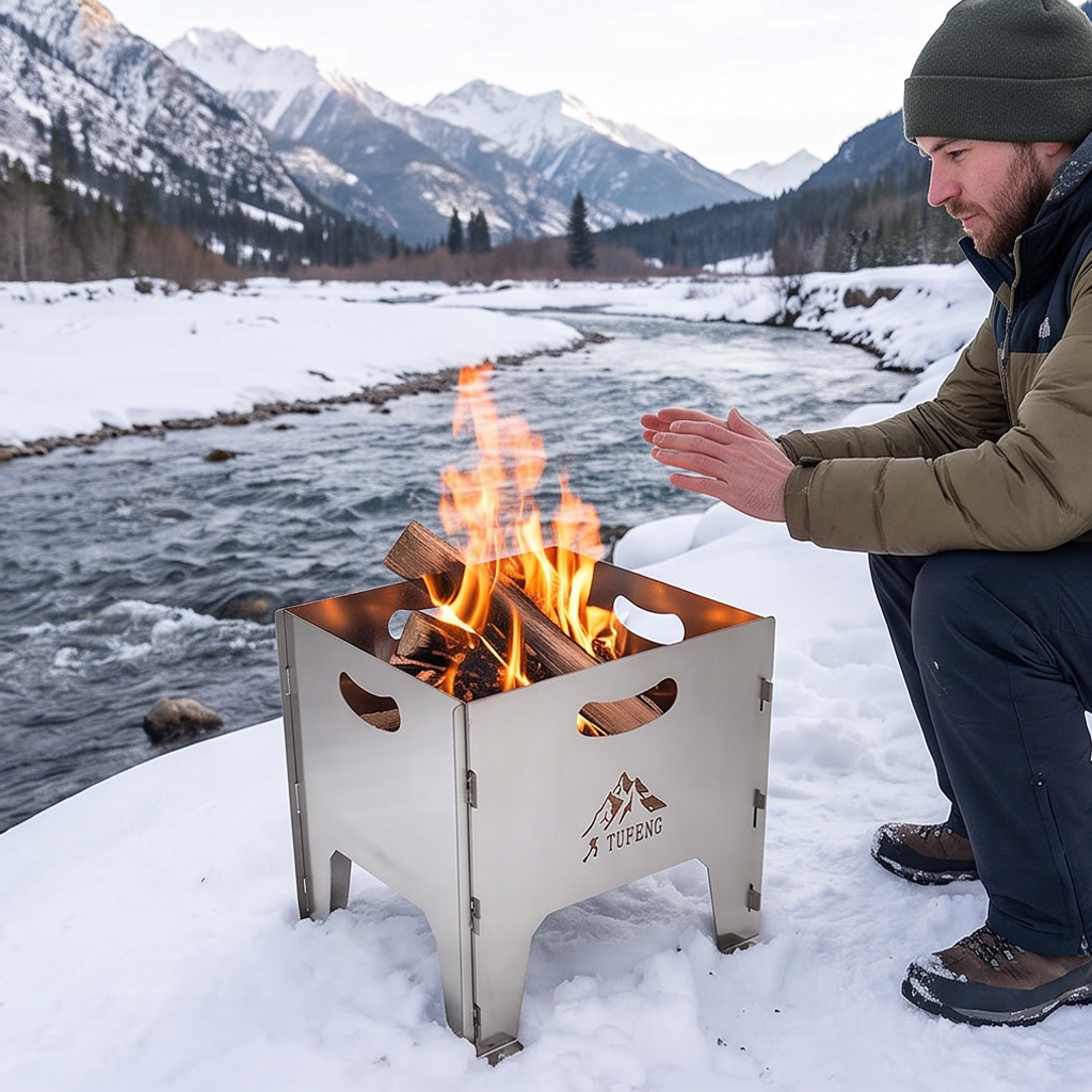Folding Four-corner Fire Pit