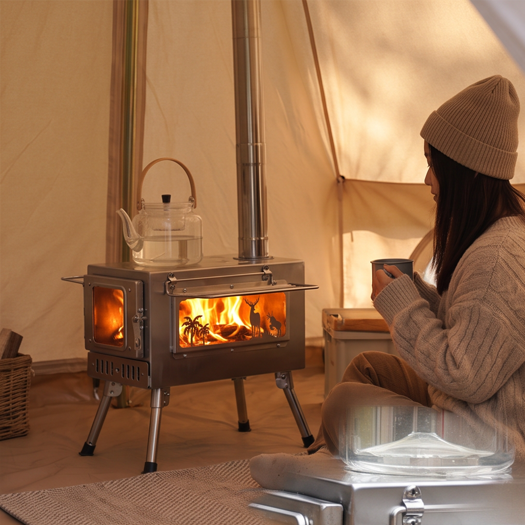 Stainless Double-sided Window Grilles 360 Tent Stove