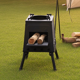 Black Largefolding Tower Stove