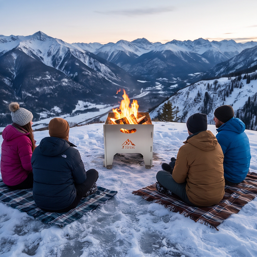 Folding Four-corner Fire Pit