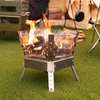 Folding Four-sided Glass Heating&barbecue Fre Pit