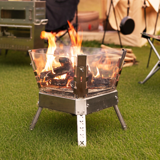 Folding Four-sided Glass Heating&barbecue Fre Pit