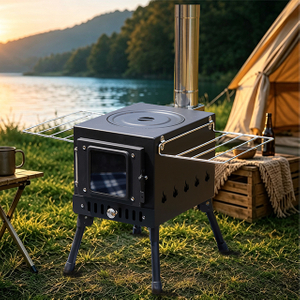 Z360H Black Small Single-Sided Window 360 Tent Stove